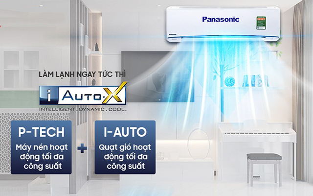 Công nghệ iAuto-X giúp điều hòa Panasonic làm lạnh tức thì. 
