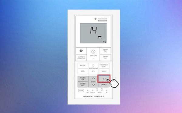 Nhấn nút Set để xác nhận vị trí mà bạn mong muốn