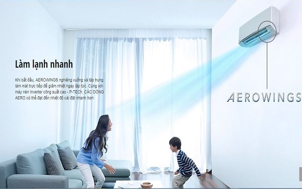 AEROWINGS với thiết kế cánh đảo gió kép, hỗ trợ phân bổ luồng gió mạnh mẽ và xa hơn