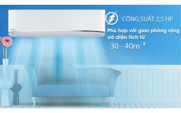 Điều hòa công suất 2.5HP phù hợp với phòng từ 30-40 m2