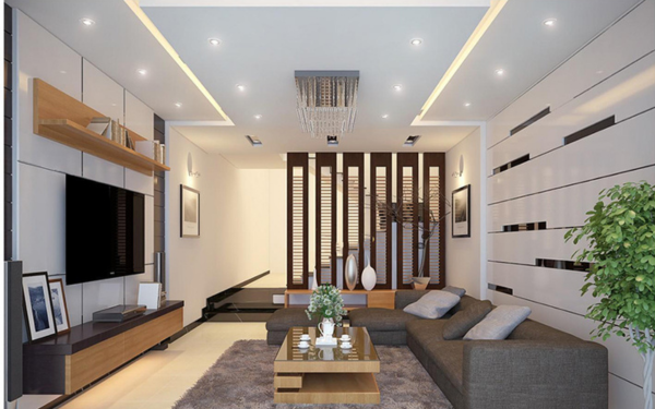 Trần thạch cao phối cùng đèn led vừa gọn gàng vừa tinh tế