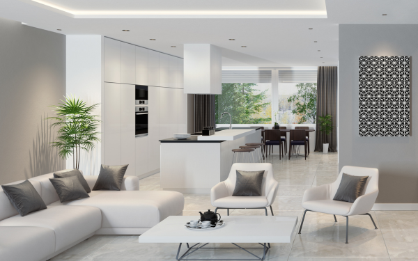 Nội thất phòng khách tối giản sang trọng