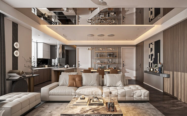 Nội thất phòng khách sang trọng phong cách Modern