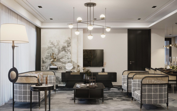 Phòng khách Indochine kết hợp phong cách đương đại