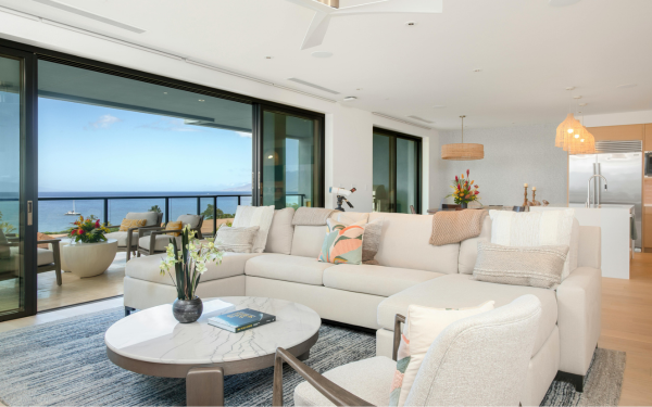 Ghế sofa màu trung tính phòng khách tối giản