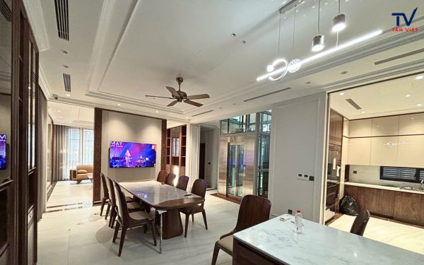 Thi công mẫu trần thạch cao phẳng cho nhà phố